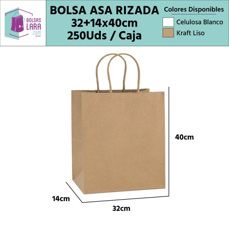 Bolsas Asa Rizada 32+14x40cm (250 uds)