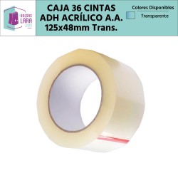 CINTAS ADHESIVAS ACRÍLICAS CALIDAD SUPERIOR COLOR TRANSPARENTE, 125,  x 48mm