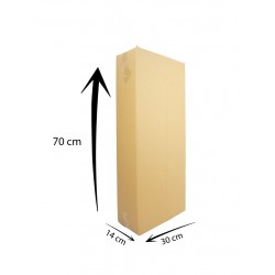 20 Cajas Cartón Kraft 30x14x70cm con solapa (2 Bobinas)